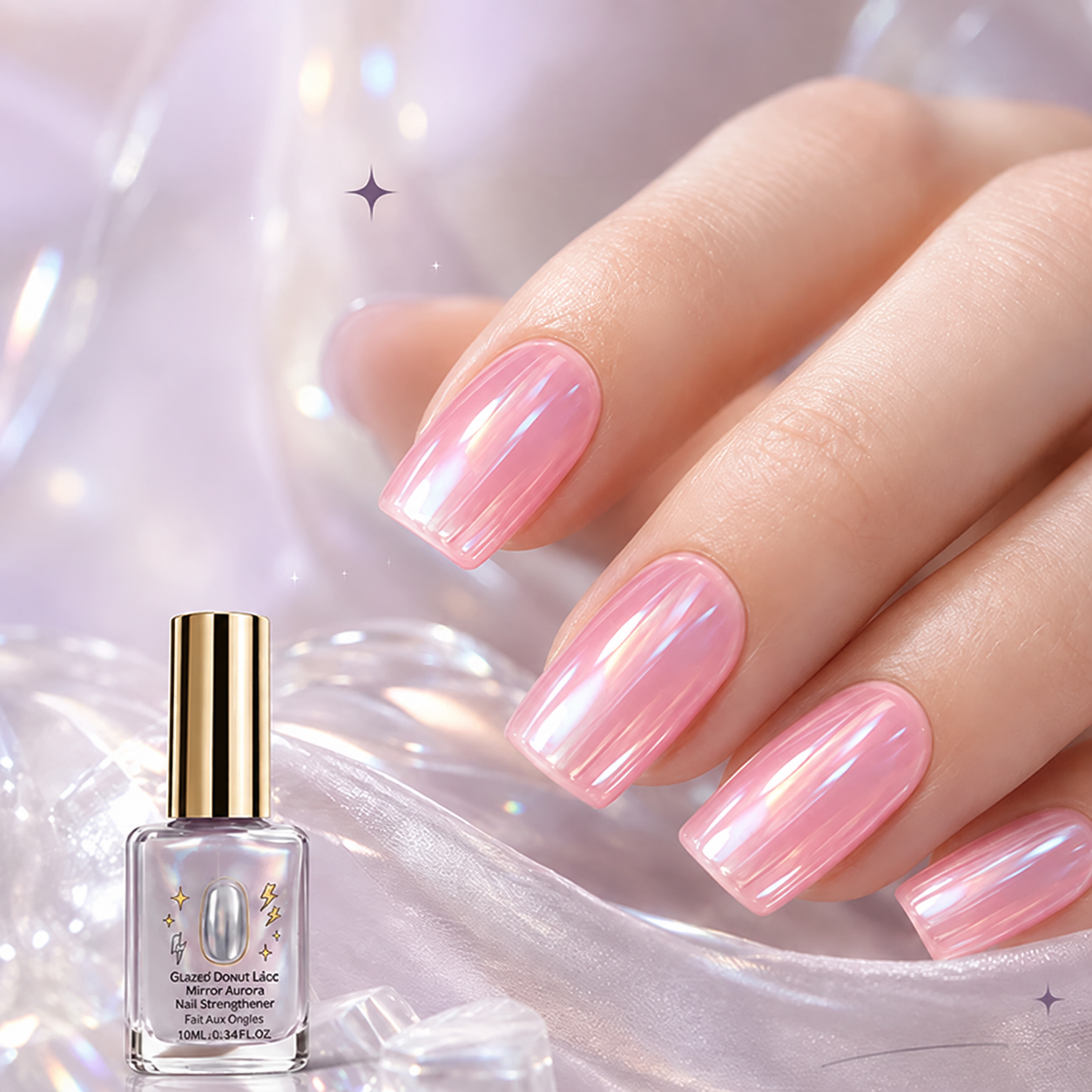 📢📢49 % RABATT !! ⏰ Lilac Glossy Mirror Nagelstärker