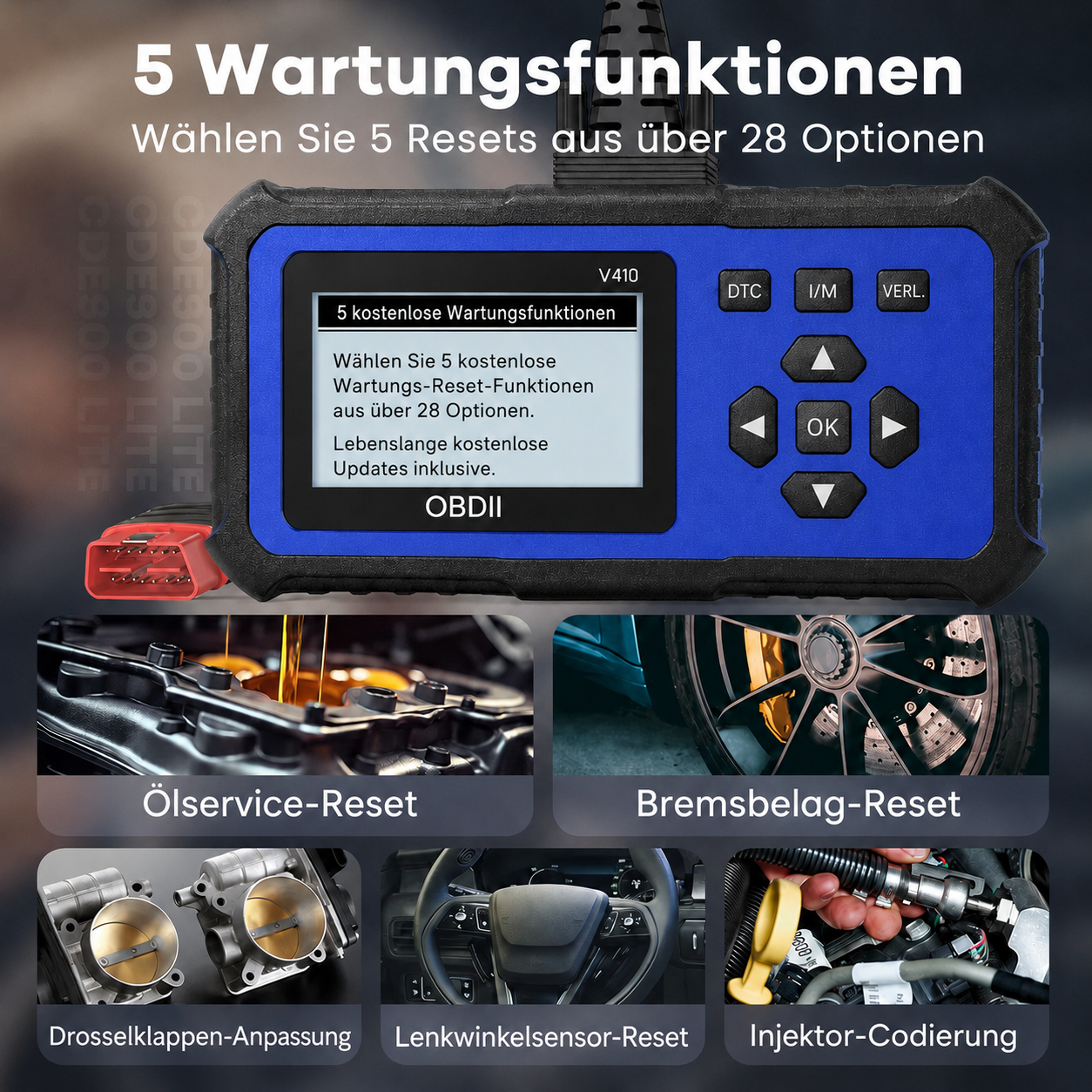 Multifunktionaler OBD2-Diagnosescanner für Fahrzeugmotoren