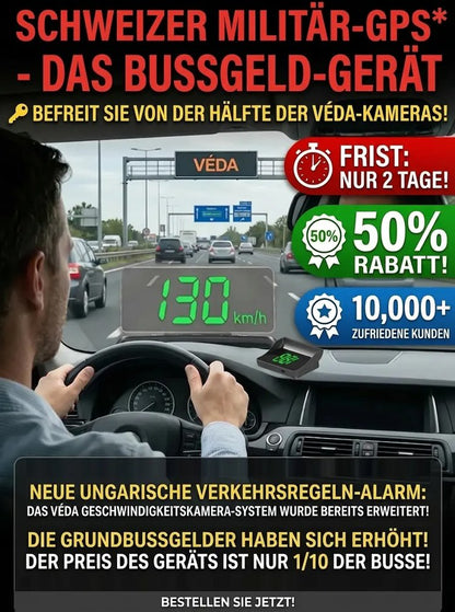 Bleiben Sie sicher unterwegs – Echtzeit-Geschwindigkeitsanzeige direkt auf Ihrer Windschutzscheibe! Nie mehr Bußgelder – Präzise Geschwindigkeitswarnungen für Ihre entspannte Fahrt!