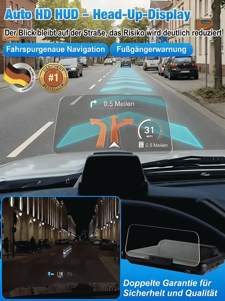 Bleiben Sie sicher unterwegs – Echtzeit-Geschwindigkeitsanzeige direkt auf Ihrer Windschutzscheibe! Nie mehr Bußgelder – Präzise Geschwindigkeitswarnungen für Ihre entspannte Fahrt!