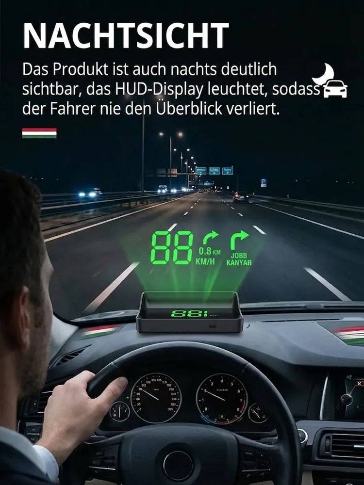 Bleiben Sie sicher unterwegs – Echtzeit-Geschwindigkeitsanzeige direkt auf Ihrer Windschutzscheibe! Nie mehr Bußgelder – Präzise Geschwindigkeitswarnungen für Ihre entspannte Fahrt!