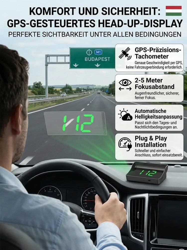 Bleiben Sie sicher unterwegs – Echtzeit-Geschwindigkeitsanzeige direkt auf Ihrer Windschutzscheibe! Nie mehr Bußgelder – Präzise Geschwindigkeitswarnungen für Ihre entspannte Fahrt!