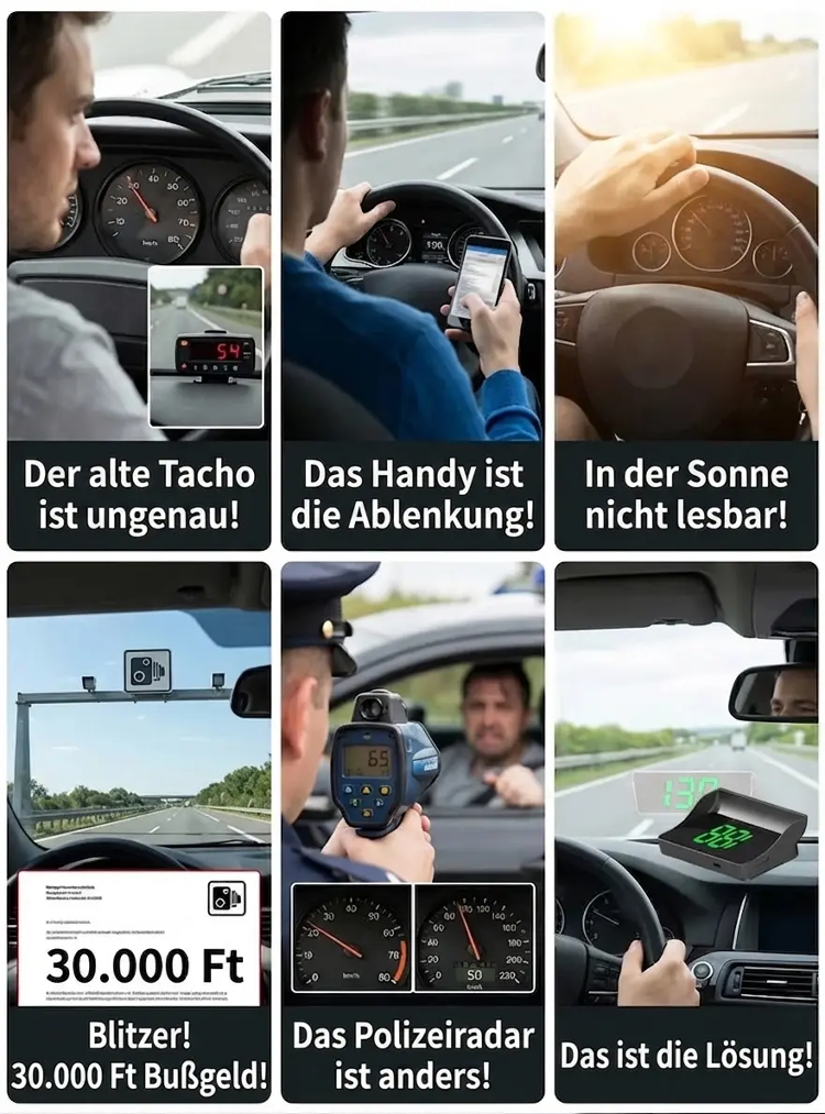 Bleiben Sie sicher unterwegs – Echtzeit-Geschwindigkeitsanzeige direkt auf Ihrer Windschutzscheibe! Nie mehr Bußgelder – Präzise Geschwindigkeitswarnungen für Ihre entspannte Fahrt!