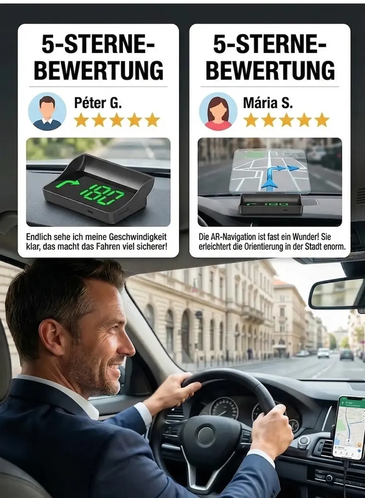 Bleiben Sie sicher unterwegs – Echtzeit-Geschwindigkeitsanzeige direkt auf Ihrer Windschutzscheibe! Nie mehr Bußgelder – Präzise Geschwindigkeitswarnungen für Ihre entspannte Fahrt!