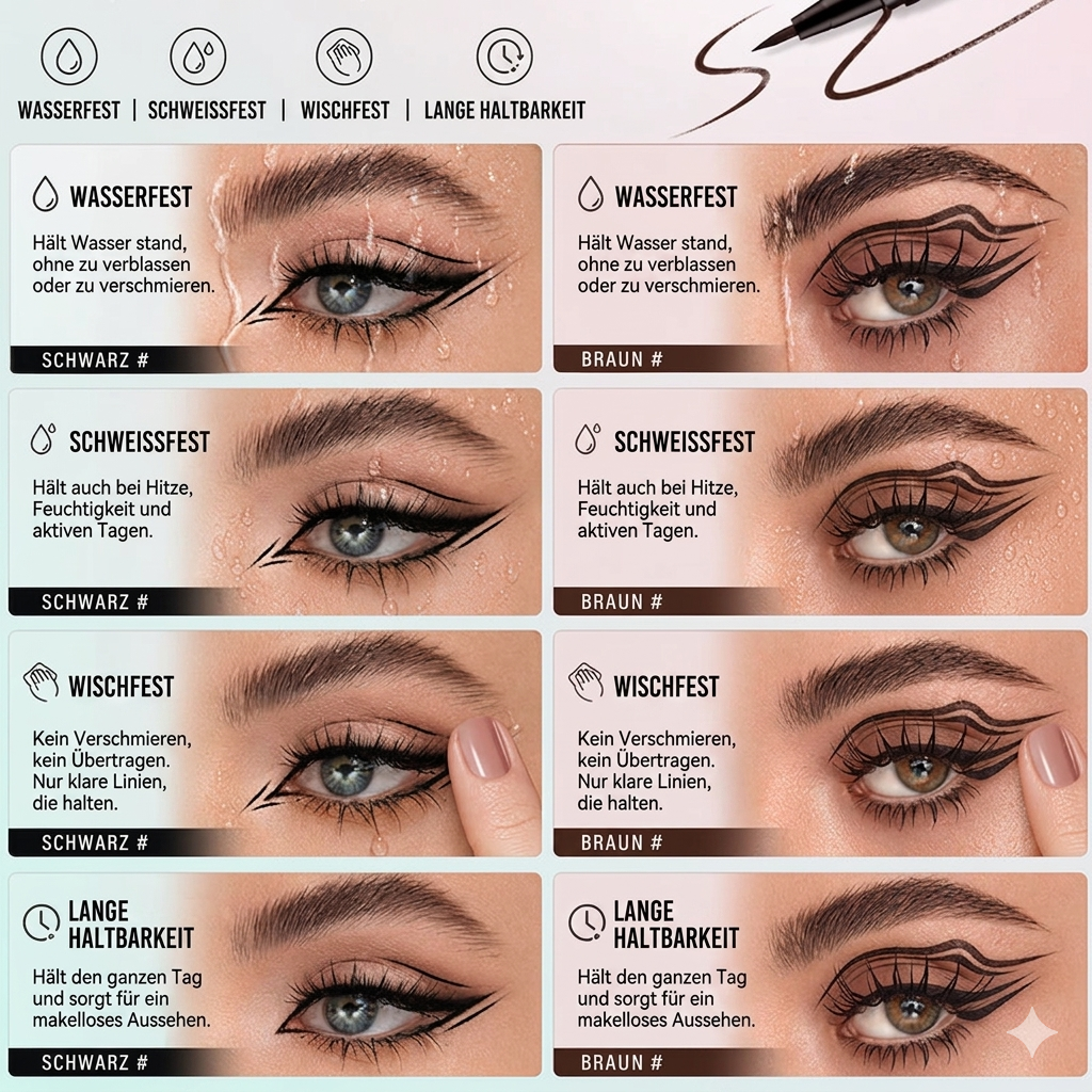 Wasserfester Flüssig-Eyeliner-Stift