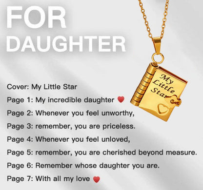Mein Buch Halskette für Tochter, Sohn oder Liebhaber, Geburtstag Tag Geschenk, Graduierung Schmuck der Liebe