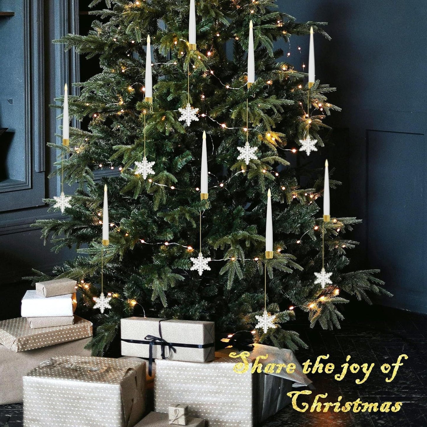 🎁Frühweihnachtliche Aktion – 50 % Rabatt🎄❄️Weihnachtsbaum-LED-Kerzen mit klarem Kristallkugelhaken