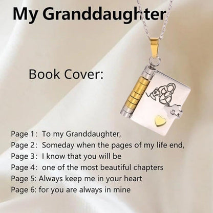 Mein Buch Halskette für Tochter, Sohn oder Liebhaber, Geburtstag Tag Geschenk, Graduierung Schmuck der Liebe