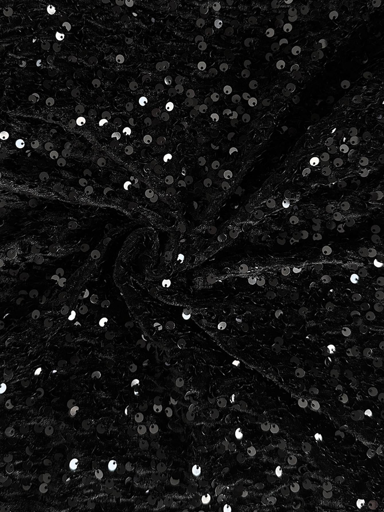 💖Letzter Tag Verkauf 50% Rabatt💃Damen Paillette Sparkle Breite Bein Hose mit elastischem Bund