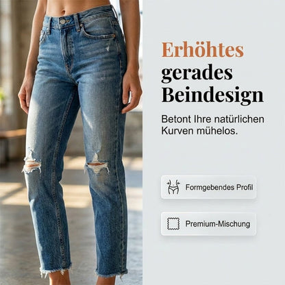 Modische Slim-Fit-Jeans im Used-Look für Damen