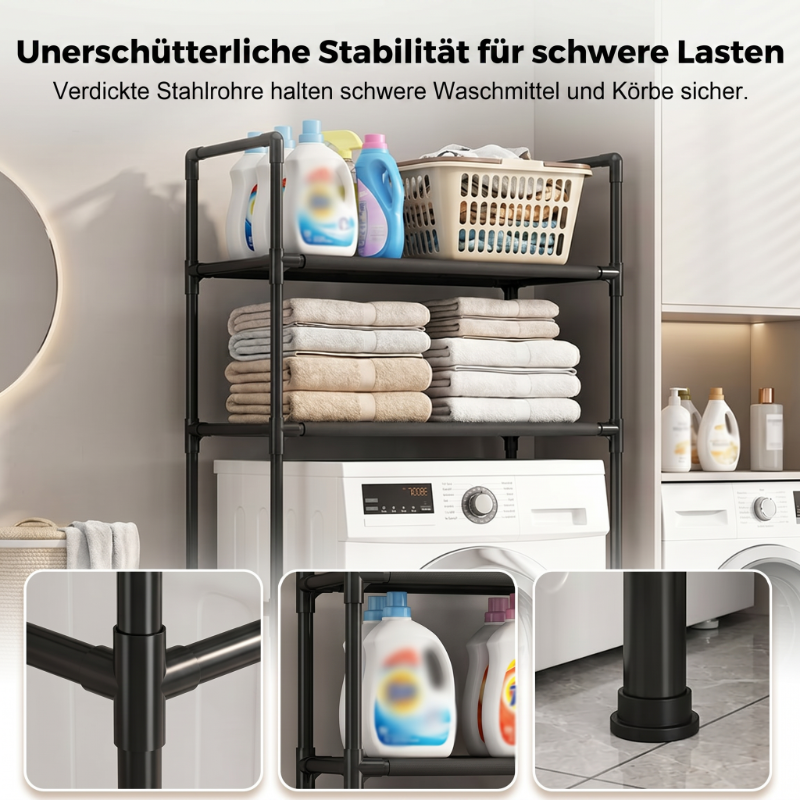 🏠✨ 50% RABATT! Praktisches Aufbewahrungsregal für Bad & Waschküche – Kein Bohren erforderlich – Selbstklebend & robust 🛠️
