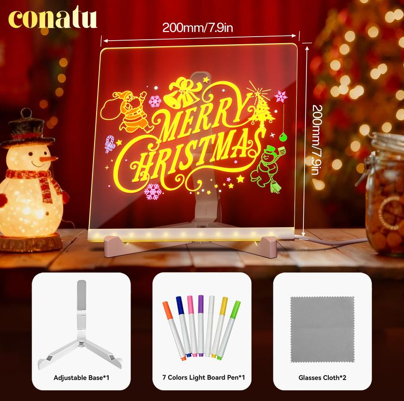 🎄Weihnachtsaktion 49% Rabatt🎁Kreatives wiederbeschreibbares Acryl-LED-Nachrichtenschild