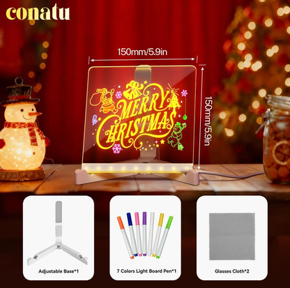 🎄Weihnachtsaktion 49% Rabatt🎁Kreatives wiederbeschreibbares Acryl-LED-Nachrichtenschild