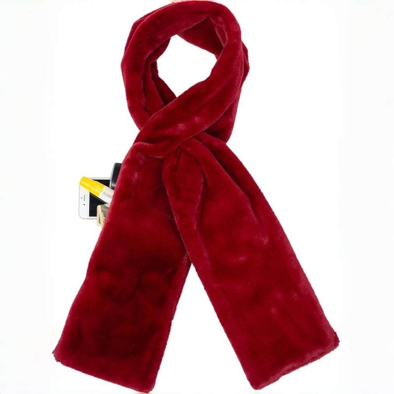 🏆LETZTER TAG SALE 50% RABATT🔥⚡50K+ verkauft!🧣Ultraweicher Kunstfell-Durchziehschal mit geheimer Reißverschlusstasche