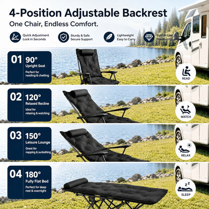 🪑 Tragbarer verstellbarer Klappstuhl für Außenbereich – Leicht, stabil & vielseitig – Ideal für Garten, Camping, Strand oder Terrasse – einfacher Transport und Aufbau 🏕️✨