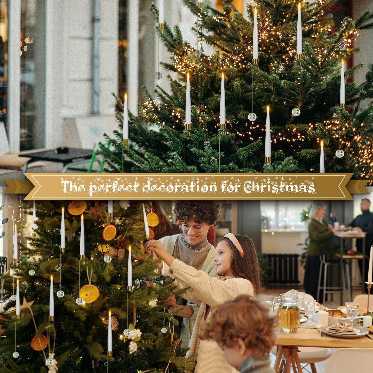 🎁Frühweihnachtliche Aktion – 50 % Rabatt🎄❄️Weihnachtsbaum-LED-Kerzen mit klarem Kristallkugelhaken
