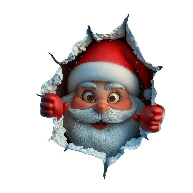🎄❄️Early Christmas Sale 50% OFF!!🎅Christmas Creative Wall Sticker, Santa Claus Cartoon Design, Holiday Home Decor