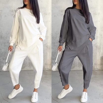 💕Damen Langarm-Sweatshirts mit unregelmäßigem Saum & Hosen-Set