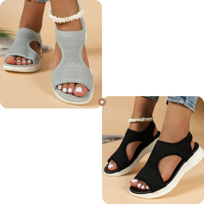 🌺Bequeme atmungsaktive flache Sandalen mit offener Zehe für Damen im Sommer