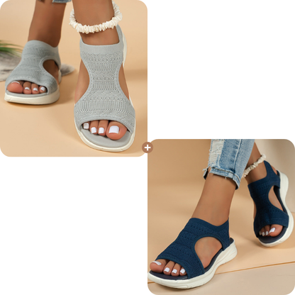 🌺Bequeme atmungsaktive flache Sandalen mit offener Zehe für Damen im Sommer