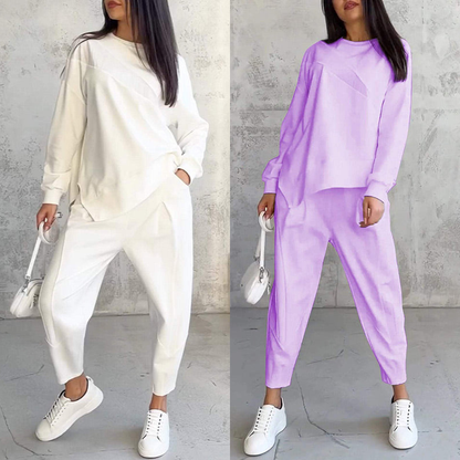 💕Damen Langarm-Sweatshirts mit unregelmäßigem Saum & Hosen-Set