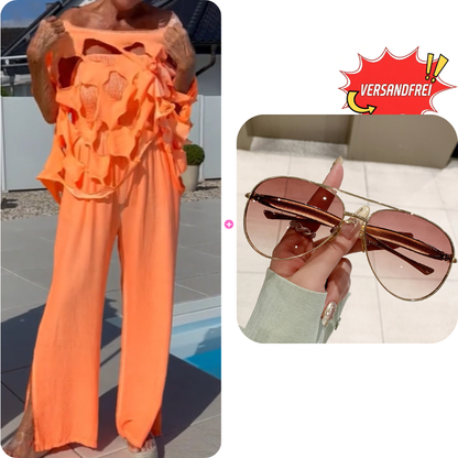 🔥 Set aus Cutout-Top und Bandeau-Jumpsuit – Herzzerreißend und sexy 👗