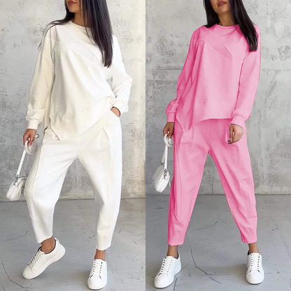 💕Damen Langarm-Sweatshirts mit unregelmäßigem Saum & Hosen-Set