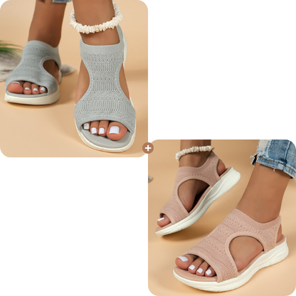 🌺Bequeme atmungsaktive flache Sandalen mit offener Zehe für Damen im Sommer