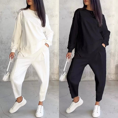 💕Damen Langarm-Sweatshirts mit unregelmäßigem Saum & Hosen-Set