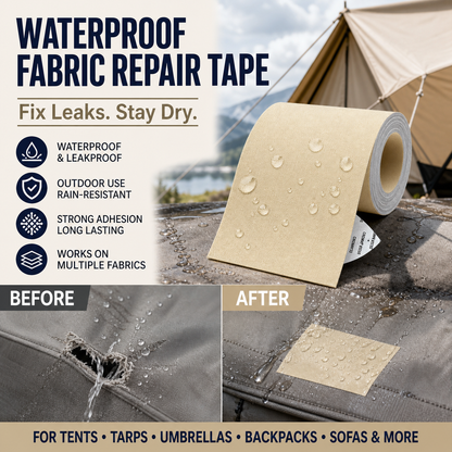 ⛺ JETZT 50 % RABATT! ✨ Selbstklebender Reparaturflicken für Planen, wasserdichtes Reparaturband aus Stoff, regenfest und mit starker Klebekraft für Zelte, Planen, Rucksäcke und Regenschirme