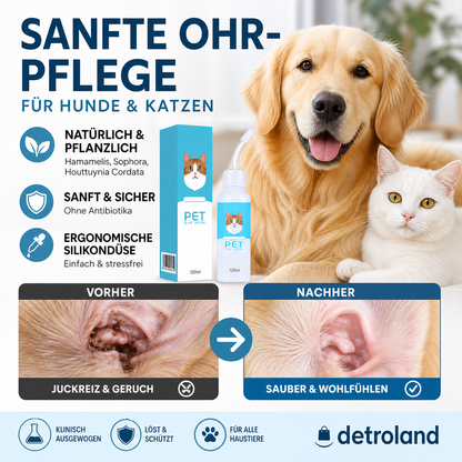Ohrenreiniger gegen Juckreiz für Hunde und Katzen
