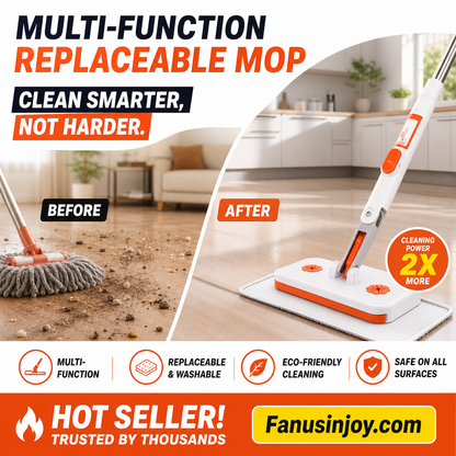 🔥Nur für kurze Zeit 50 % Rabatt! ✨️Maximale Reinigungskraft! Multifunktionaler, freihändig bedienbarer Flachmopp mit Clip