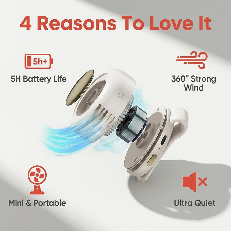 🌀50 % RABATT🌿 Flügelloser Ventilator | 360°-Drehung · Zum Aufstecken oder Aufhängen · Ultraleicht und tragbar · 1,5-Stunden-Schnellladung mit langer Akkulaufzeit · 3 Geschwindigkeitsstufen
