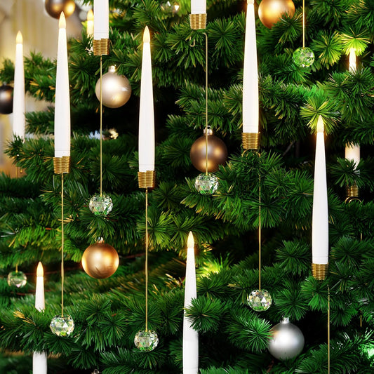 🎁Frühweihnachtliche Aktion – 50 % Rabatt🎄❄️Weihnachtsbaum-LED-Kerzen mit klarem Kristallkugelhaken