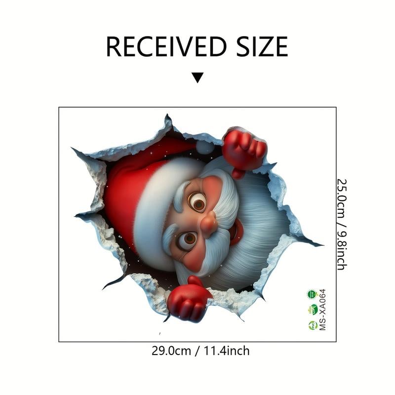 🎄❄️Early Christmas Sale 50% OFF!!🎅Christmas Creative Wall Sticker, Santa Claus Cartoon Design, Holiday Home Decor