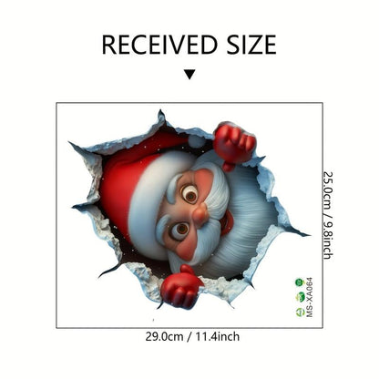 🎄❄️Early Christmas Sale 50% OFF!!🎅Christmas Creative Wall Sticker, Santa Claus Cartoon Design, Holiday Home Decor