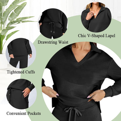 🎁Hot Sale 49% OFF⏳Women's 2 Piece Sets Outfits Casual Long Sleeve Sweatsuits Sets