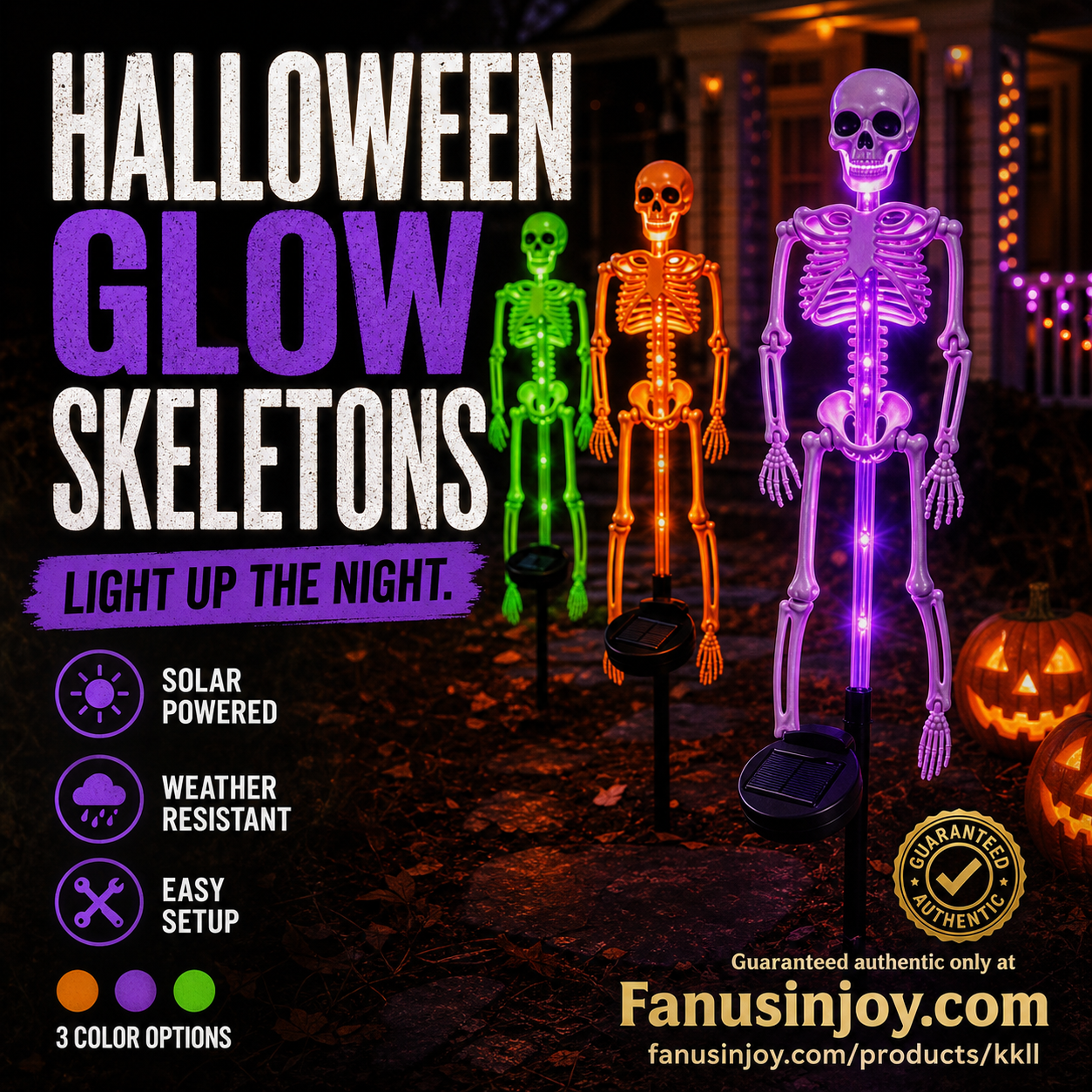 💀 50% RABATT! 🎃 Solar-Skelett-Erdspießleuchten – Wasserdicht, solarbetrieben & gruselig – Perfekte Halloween-Deko für Garten & Wege 🌙