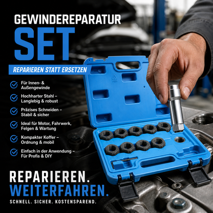 🔧 50% RABATT! 10-teiliges Reparaturwerkzeugset für Schraubgewinde im Kfz-Bereich – Schnelle Instandsetzung defekter Gewinde – Ideal für Werkstätten & Heimwerker ✨