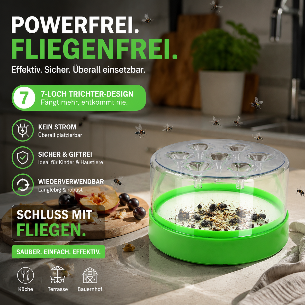 🔥 -50% Heute 🏡 Wiederverwendbare Fliegenfalle ohne Strom