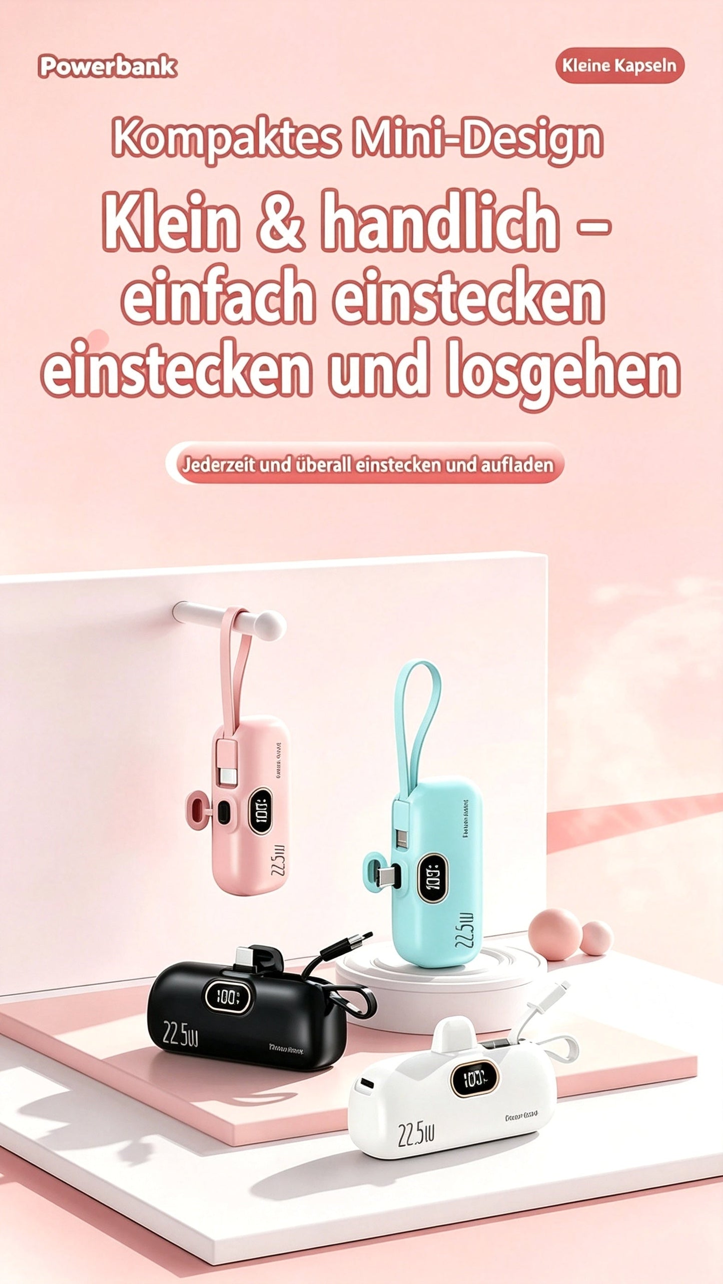 🥳💞 Über 50.000 Stück verkauft!⚡🔋📱Mini-Powerbank 5000mAh – Tragbar, Schnellladung & Perfekt für Unterwegs ✨