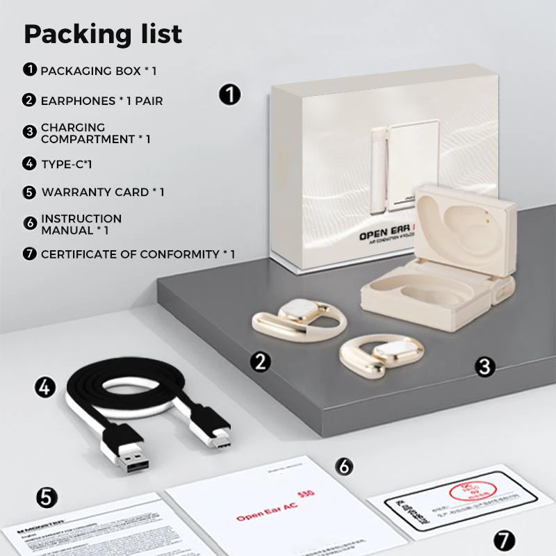 Kabellose Ohrhörer Bluetooth 6.0 mit Geräuschunterdrückung, 145 Stunden lange Akkulaufzeit, IPX5 wasserdichte Sport-Ohrhörer