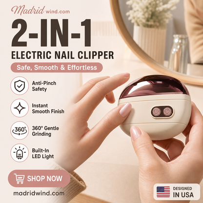 🎉 Sonderangebot 2026 – Über 113.000 verkaufte Exemplare! ✂️ 2-in-1-Smart-Elektronagelschere und -Polierer – Einklemmschutz und LED-Licht 💅