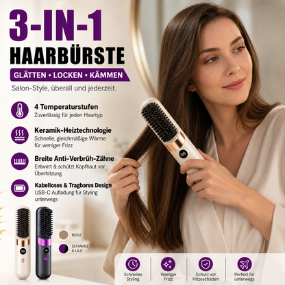 🔥 Heute -50 %! 💇‍♀️ 3-in-1 Kabellose Glättungsbürste