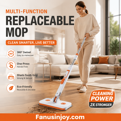 🔥Nur für kurze Zeit 50 % Rabatt! ✨️Maximale Reinigungskraft! Multifunktionaler, freihändig bedienbarer Flachmopp mit Clip