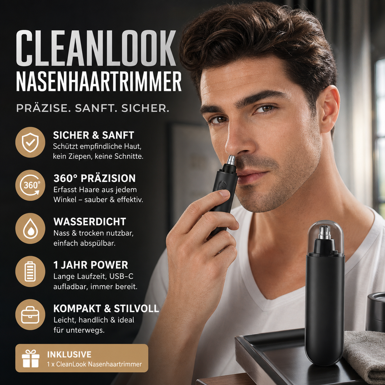 🔥 Heute -50 %! 👃 Elektrischer Nasen- & Ohrhaartrimmer – präzise, wiederaufladbar & kompakt