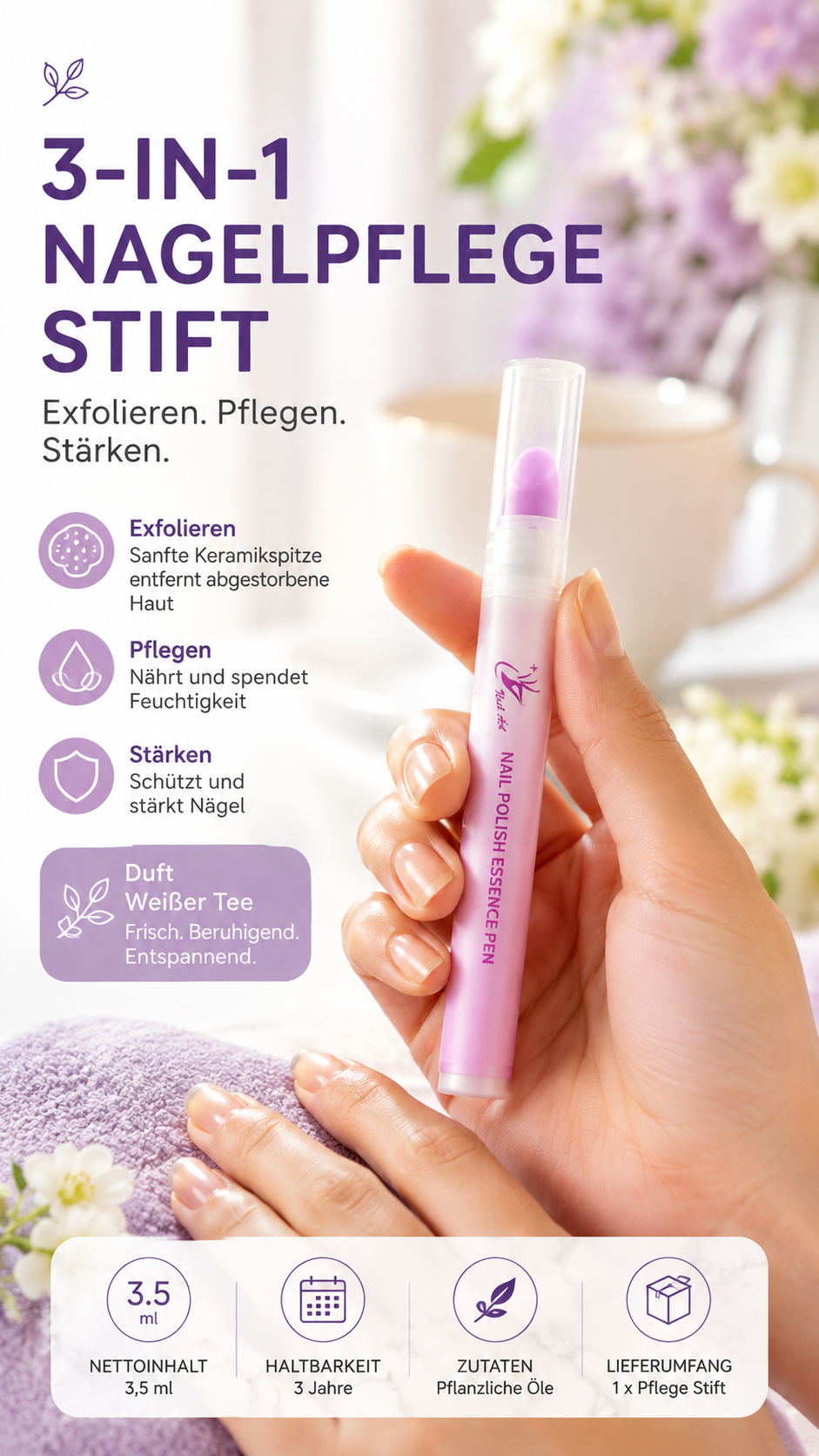 💜3-in-1 Nagelhautlotion-Stift für die Nagelpflege