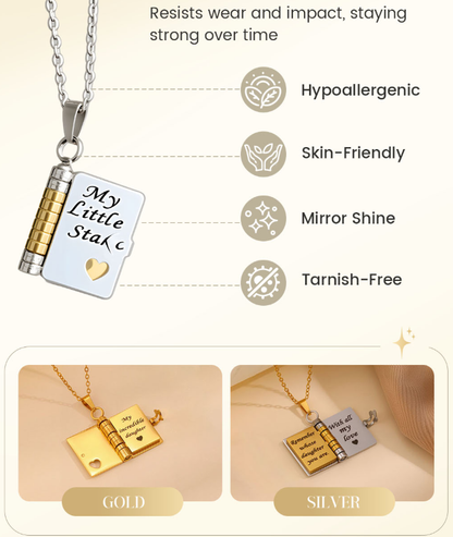 Mein Buch Halskette für Tochter, Sohn oder Liebhaber, Geburtstag Tag Geschenk, Graduierung Schmuck der Liebe
