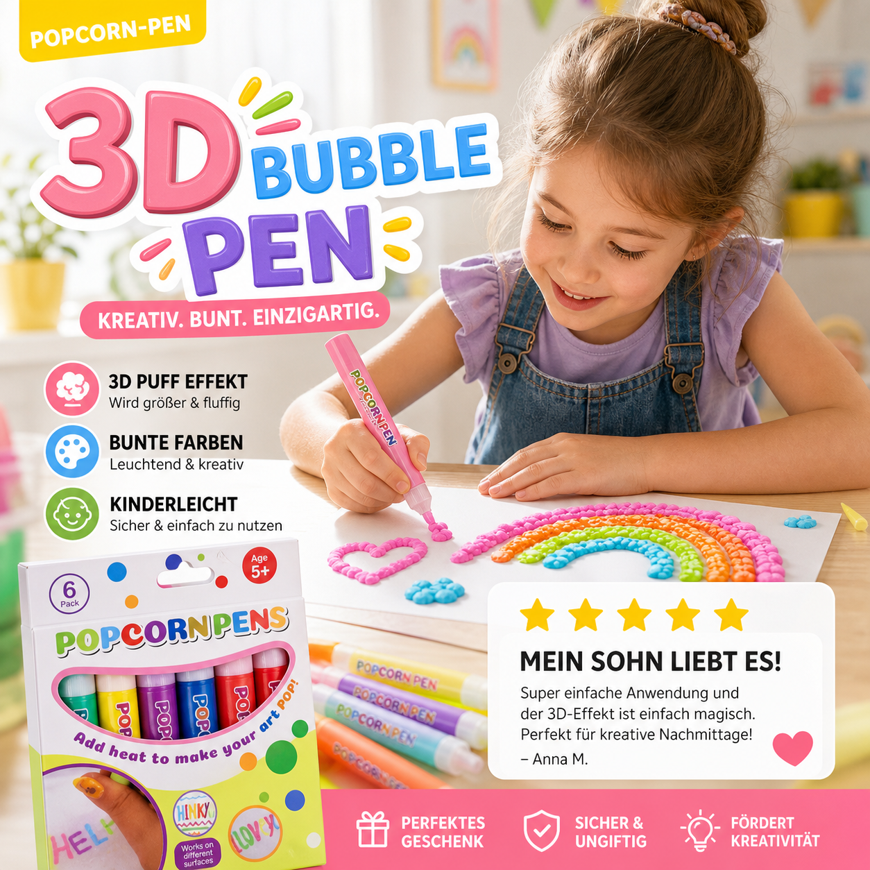 📢📢50 % Rabatt!! 🎁🎄Weihnachtsangebot 50% OFF - DIY Bubble-Popcorn-Zeichenstifte