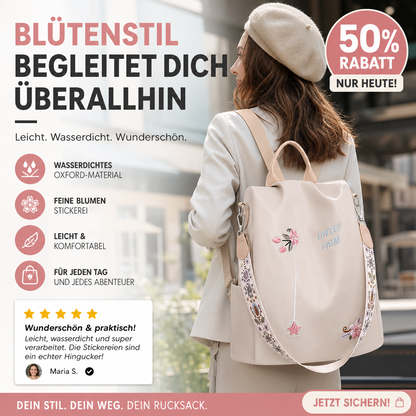 🎒 Rucksack aus wasserfestem Oxford-Stoff mit Blumenstickerei – Romantischer Look, praktisch & wetterfest | Ideal für Alltag, Reise & Ausflüge – Jetzt -50%!